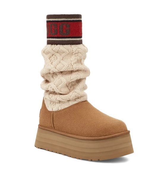 UGG Sweater Letter Boots Chestnut 1144045-CHE фото